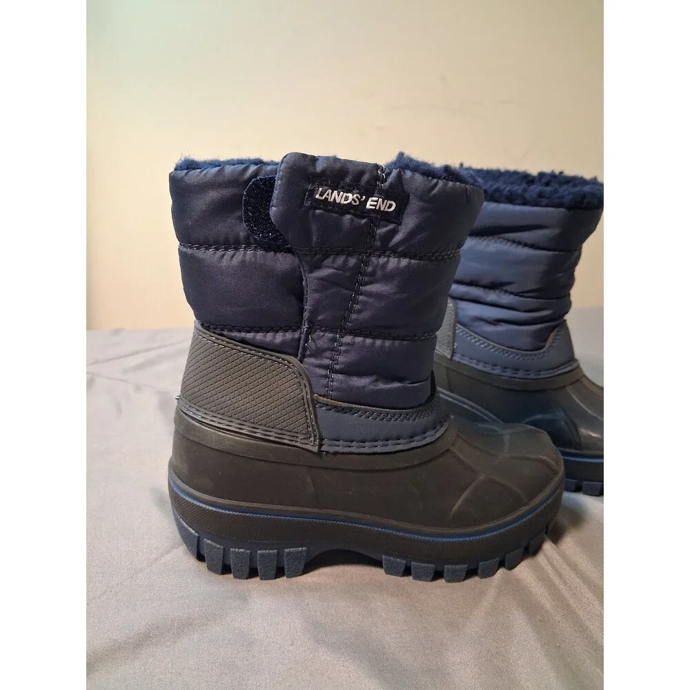 Lands' End Kids Winter Snow Boots Insulated Lined Blue